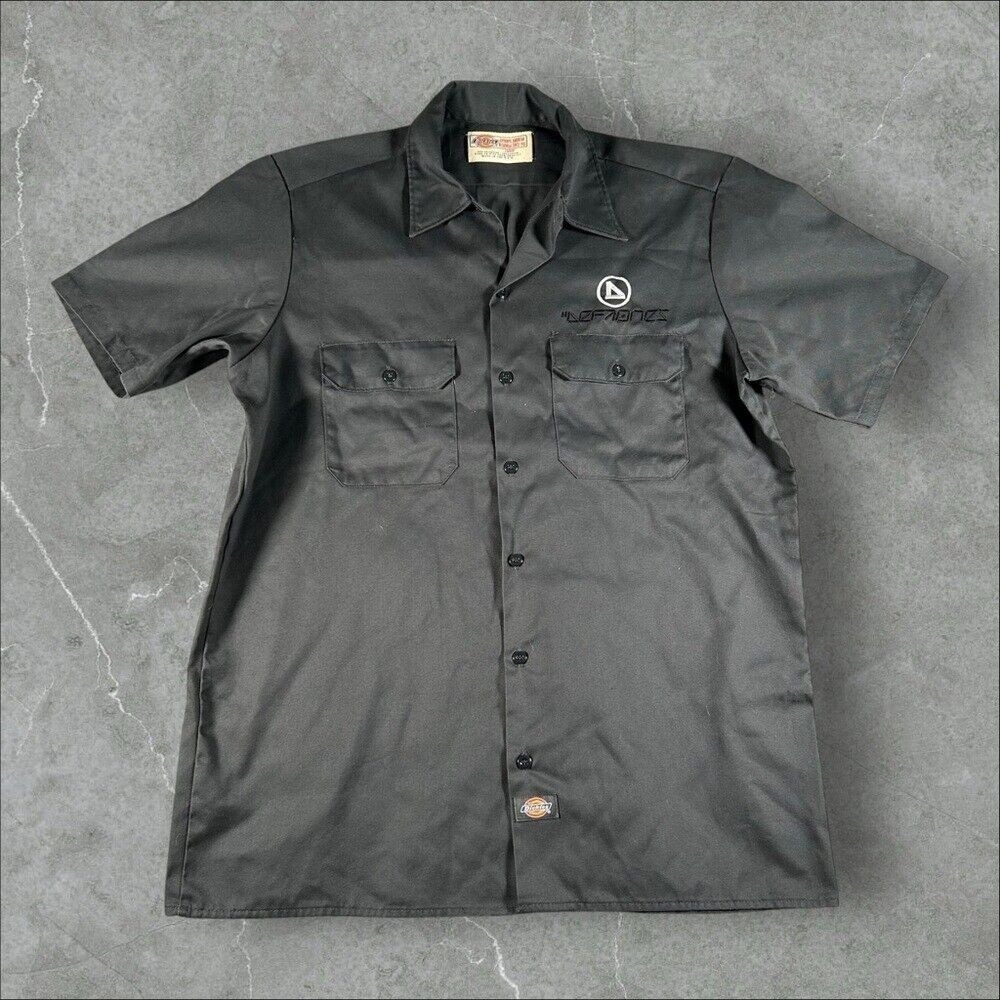 Vintage Deftones Shirt Men Large Grey Dickies Work Button Up Nu Metal White Pony